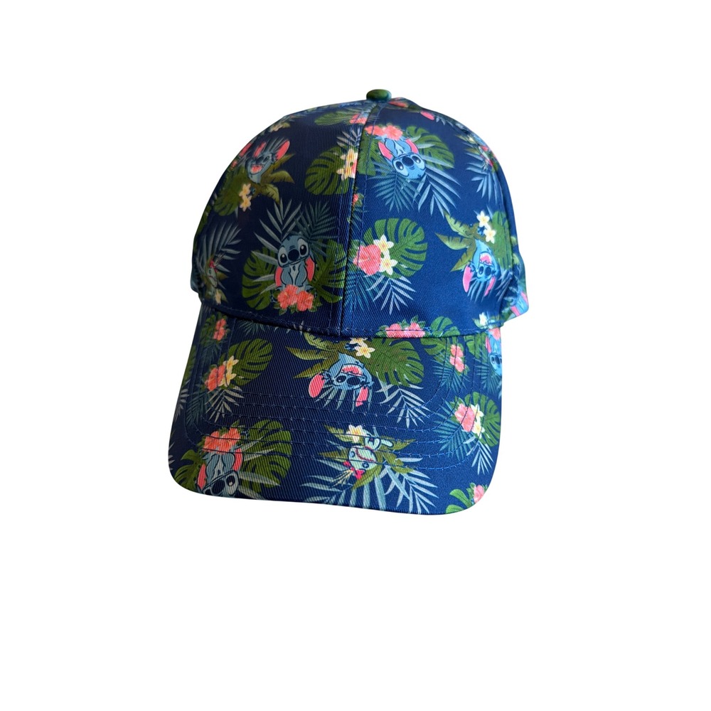 Disney Baseball Cap Navy Lilo & Stitch Tropical Floral Adjustable Hat C1122024